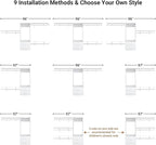 Cyclysio 8 FT Hanging Closet Organizer, 96 Inch Closet Organizer and Storage with 4 Adjustable Rods and 3 Shelving Towers, Wardrobe with Drawers for 4-8FT Spaces(Cut-to-Fit), White