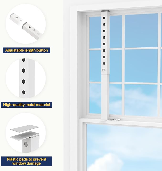 Adjustable Window Security Bars (White-1PCS, 9.8-16.7In)