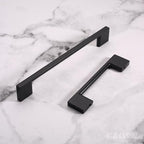 Alzassbg 5 Pack Matte Black Cabinet Pulls, 5 Inch(128mm) Hole Centers Rectangle Cabinet Handles Kitchen Pulls for Drawers and Cabinets AL3051MB