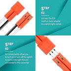 Zhengmy 50 Pcs E26 Socket Adapter, Medium Base Male Screw in Light Socket Pigtail for LED Recessed Lights