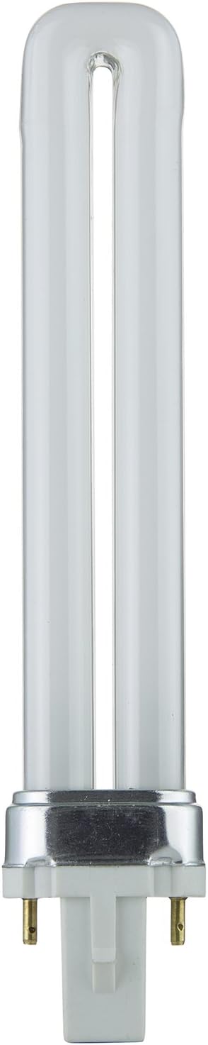 Sunlite Compact Fluorescent PL 2-Pin Single U-Shaped Twin Tube, 9 Watts, 120 Volts, 530 Lumens, 2700K Soft White, 2-Pin G23 Base, 10 Pack
