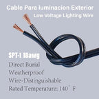 Low Voltage Landscape Lighting Cable 18/2 SPT-1W Bulk Lamp Cord 300-Volt 18-Gauge 100-feet Spool Black UL Listed