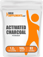 BulkSupplements.com Activated Charcoal Powder - Coconut Charcoal, Charcoal Powder for Teeth Whitening - Activated Charcoal Odor Absorber, Vegan & Gluten Free - 1200mg per Serving, 100g (3.5 oz)