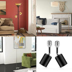 Ceramic & Metal E26 Light Socket Extender,150w-Heat-resistant-Ideal for Light Holder Extension,Electrical Socket Extender 180° Bendable Socket Adapter Screw Base Light Bulb Socket, 2pcs (Black)