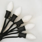 SUNSGNE C7 White Outdoor Christmas Replacement Light Bulbs, 5 Watt E12 Candelabra Base Bulbs - Great for Salt Lamp, Night Lights, Decorative Lights, Christmas Outdoor String Lights, Pack of 25