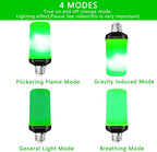 Flame Light Bulbs, 4 Modes LED Flame Effect Light Bulb, E26 Base Flickering Light Bulb with Gravity Sensor,Flickering Light Bulbs Halloween Home Party (Green-2 Pack), AF240301A