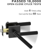 Asidrama 4 Pack Black Privacy Door Handles, Door Lever with Door Knobs Indoor for Bedroom or Bathroom, Heavy Duty Door Handles Interior with Locks for Left Right Sided Doors