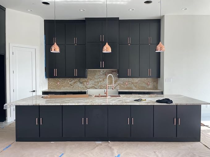 30 Pack Antique Copper Cabinet Pulls 5 Inch Hole Centers Stainless Steel Square Cabinet Handles Copper Drawer Pulls Kitchen Handles Hardware