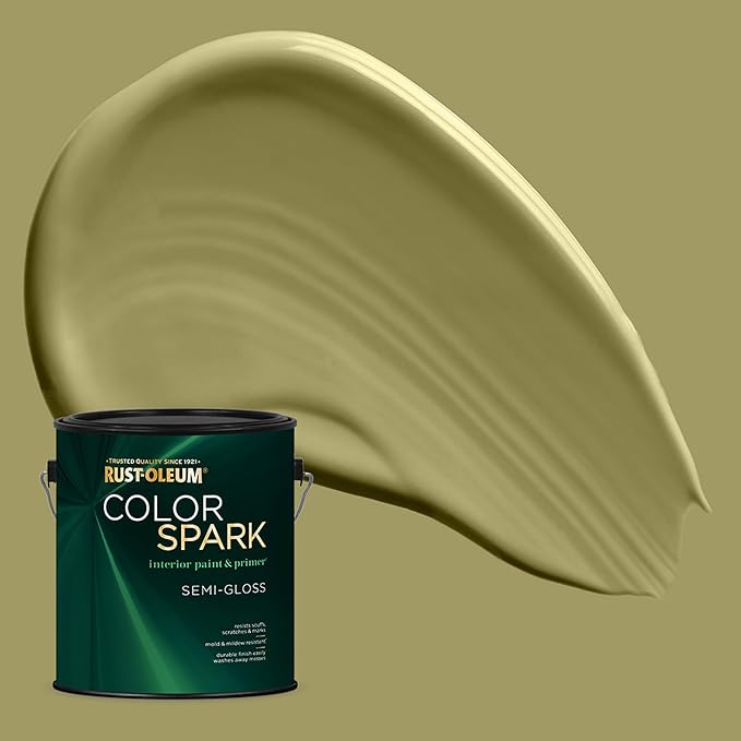 Rust-Oleum Color Spark Interior Paint and Primer in One, Semi-Gloss, Wasabi Root, 1 Gallon