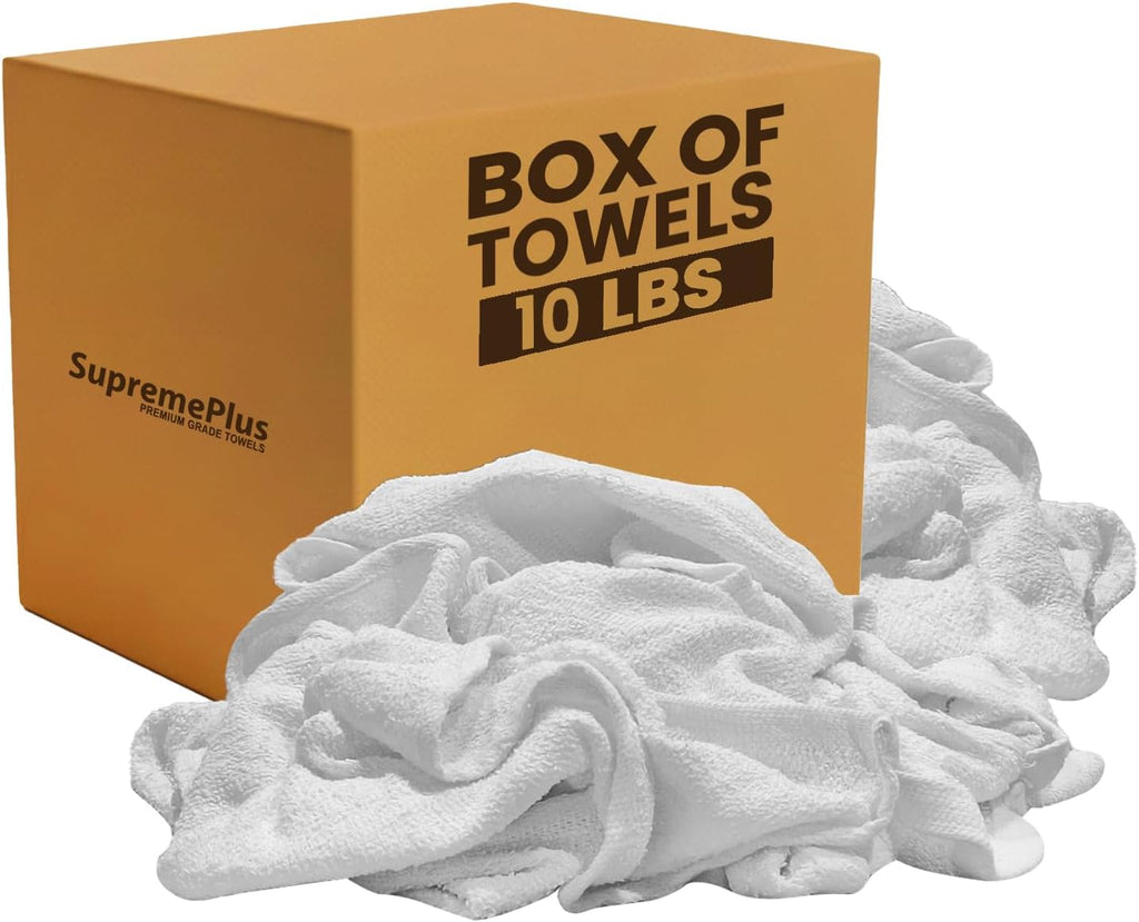 White Terry Bar Mop Towels 80 Pcs (Approx)- 100% Cotton Ultra-Absorbent Cleaning Rags, Perfect Washable Kitchen Rags for Bars, Restaurants & Home - Multipurpose (10 lbs. Box)