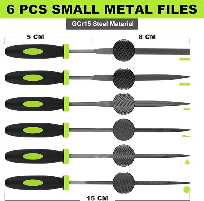 Yougfin 19 pcs File Set, Includes 5 pcs Large Steel Files, 12 pcs Jewelers File Set and Wire Brushes Ideal Hand File Tools for Woodwork, Metal, Model Applications