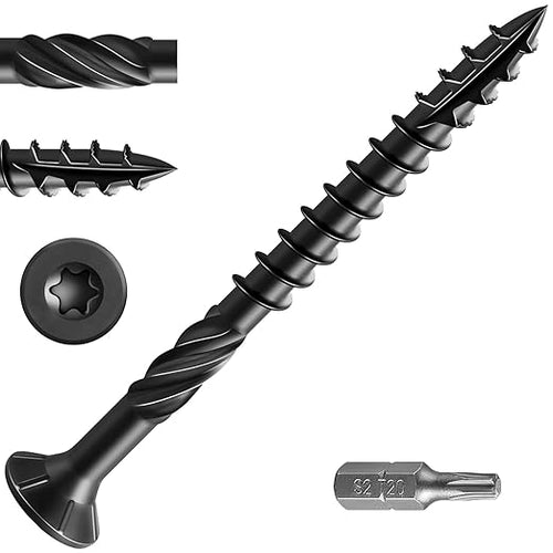 #10 * 2-1/2" Black Deck Screws, (1214pcs) 15 lbs.Exterior Wood Screws, Rust Resistant epoxy Coated, Bronze, T25 Star Bit