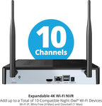 Night Owl 10 Channel Bluetooth Video Home Security Camera System with (8) Plug-in Wi-Fi 2K HD Indoor/Outdoor Spotlight Cameras with 2-Way Audio and 1TB Hard Drive (Expandable up to 10 Cameras)