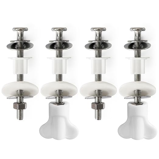 4Pcs Toilet Lid Accessories for Top Mount Toilet Seats, SUS304 Stainless Steel Toilet Seat Hinge Screws, Easy Installation, Secure Fit Most Toilet Seat (MFL05)