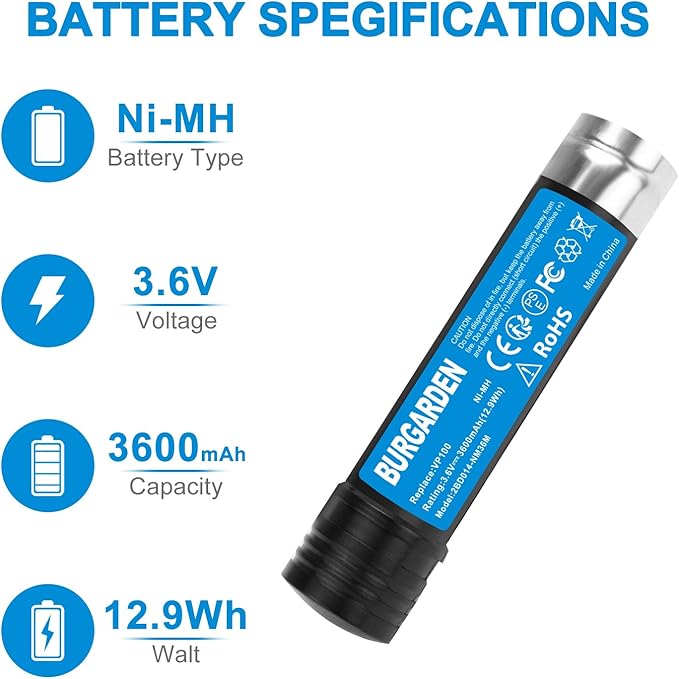2Pack 3.6V 3600mAh Ni-Mh Battery for Black & Decker Versapak Gold VP100 VP100C VP105 VP105C VP110 VP110C VP130 VP142 VP143 VP7240 Model Power Tools