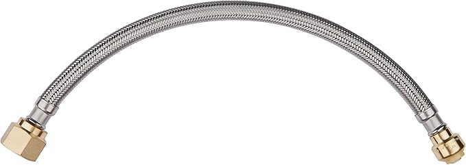 EFIELD 24-inch Flexible Connector Push-fit 3/4 inch x 3/4 inch FIP, Push-to-Connect Braided Stainless Steel Water Heater Hose (24 Inch Length),(HOSE025)
