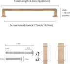 COTYKILEY 10 Pack 7.5 Inch(192mm) Champagne Bronze Cabinet Handles Champagne Kitchen Cabinet Pulls Cabinet Door Handles Kitchen Cabinet Hardware Cupboard Drawer Pulls Dresser Handles