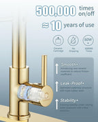 Gold Kitchen Faucet with Soap Dispenser, Pull Down Kitchen Faucet with Sprayer, Single Handle Kitchen Sink Faucet with Dual Function Spray Head, Camper Laundry RV Faucet,PVD