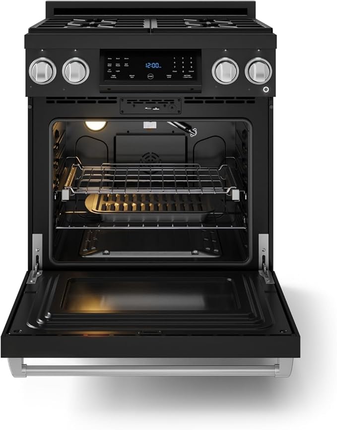 Gordon Ramsay by THOR Kitchen 30 Inch Professional Gas Range with Tilt Panel Touch Control in Black/Stainless Steel