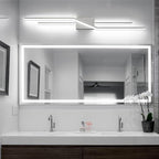 SOLFART Bathroom Vanity Lights Over Mirror 48 Inch Modern Brushed Nickel LED Bathroom Lights Dimmable Wall Light