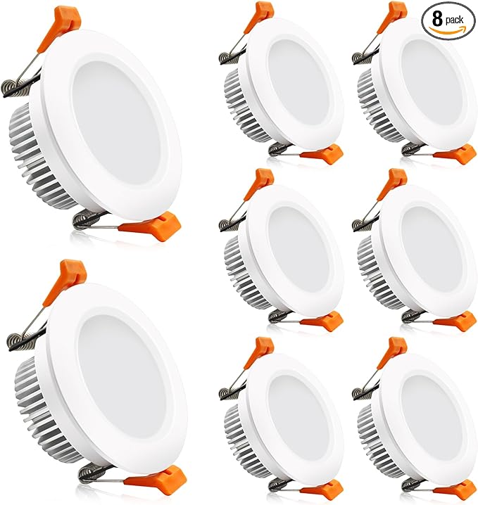 2 Inch LED Downlight, Recessed Lighting Dimmable Ceiling Light, 3W, 4000K Natural White, CRI80 with LED Driver(35W Halogen Equivalent), 8 Pack