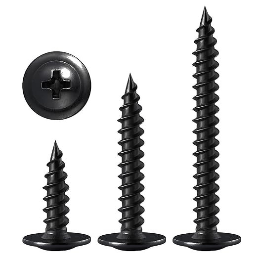 (100 pcs) Wensilon #10×2" Black Phillips Truss Head Wood Screws Quick Metal Self Tapping