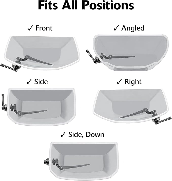 Korky Strongarm Metal Toilet Handle and Lever - Universal to Fit Front, Angled, Side, Left, and Right Mount Toilets - Matte Black, Simple Style, 6034BP