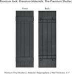 Board & Batten Vinyl Shutters (1 Pair) | 14.5"x47" (4-Board) - Cornerstone Grey | Exterior Window Shutters | Includes Mounting Hardware | Simple Installation | Made in USA