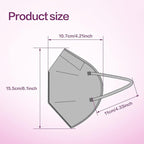 Miuphro KN95 Face Mask 50 Pack, Disposable Respirator Masks, 5 Layer Design Safety Mask for Protection, Ideal for Men and Women (Grey)