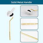 2Pack Universal Side Mount Toilet Handle Replacement Kit Compatible with Kohler K-GP30324-CP/Glacier Bay Toilet with Flapper Chains, Metal Toilet Flusher Lever, White