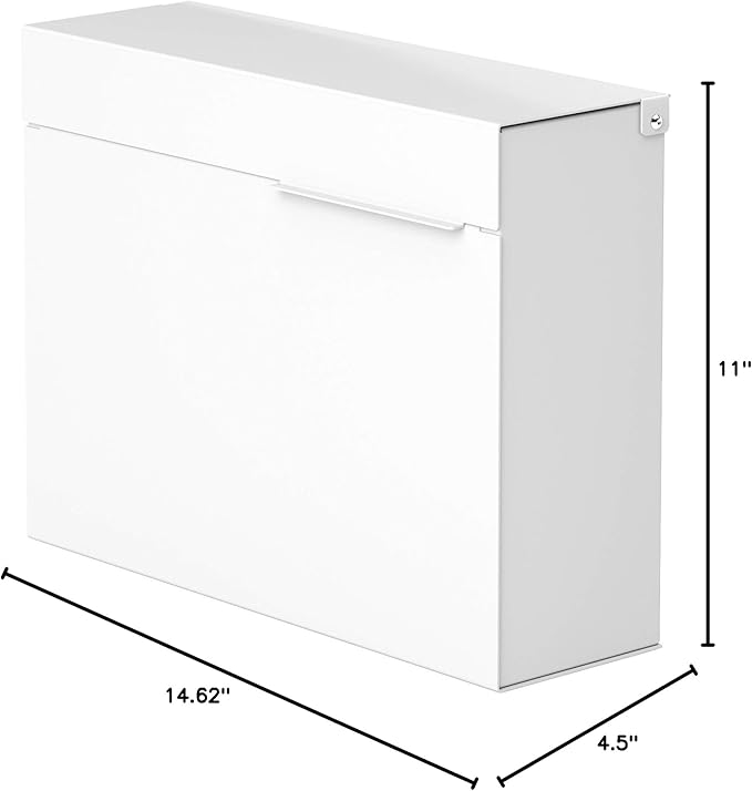 Vsons Modern Design Mailbox, Wall-Mount Mailbox Vsons Design Mitch W (Aluminum White Powder Coated) (White) (White with Numbers)