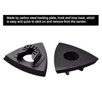 136Pcs Oscillating Tool Sanding Pad Kit, Contains 6Pcs Triangle Sanding Pads and 130Pcs Multitool Sandpaper, 60 80 100 120 240 Grits Oscillating Multi Tool Sandpaper Great for Wood&Plaster Polishing