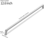 10 Pack 12.6 Inch(320mm) Hole Center Modern Satin Nickel Cabinet Pull Handle Timeless Vanity Drawer Pull Handle Classic Cabinet Hardware for Kitchen Bathroom, Screws Included, Nickel-B(12.6x10)