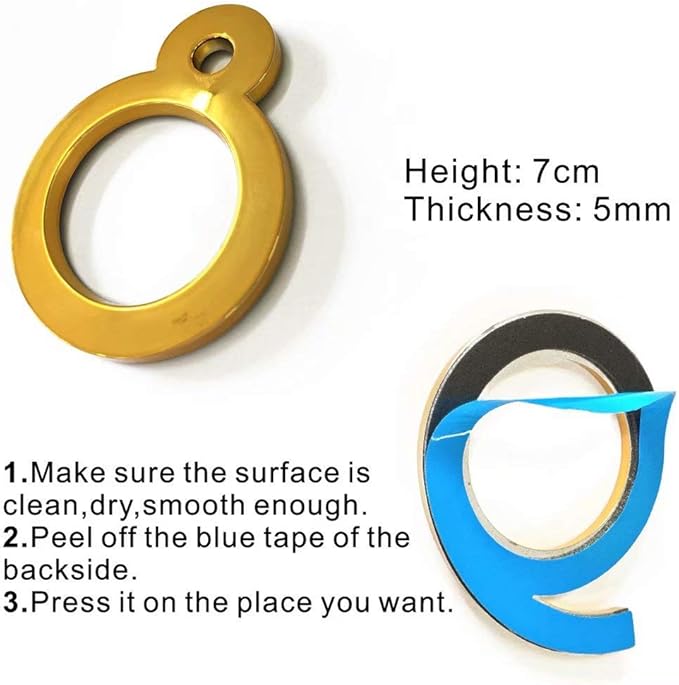 Diggoo 20 Pack Mailbox Numbers 0-9, 2.76 Inch High, Door Address Numbers Stickers for Apartment, House, Room, Office, Cars, Trucks, Gold Plating Process Number Sign