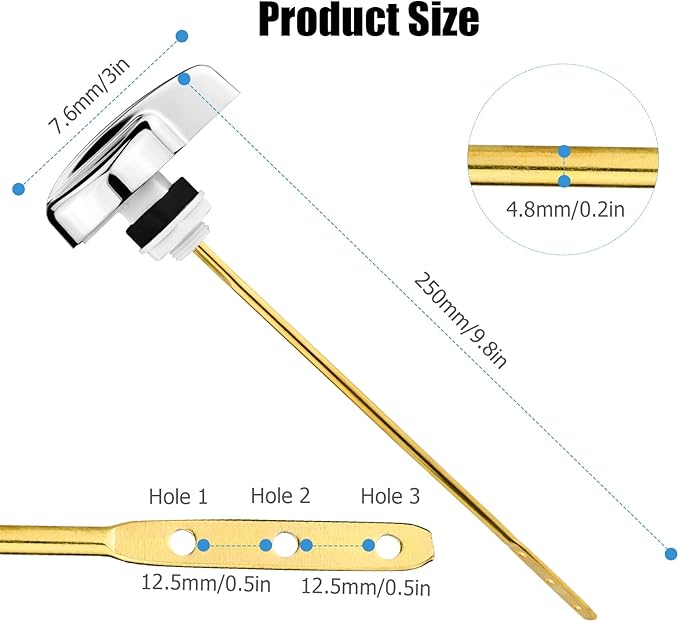 TOTO Compatible Toilet Flush Handle - Side Mount Trip Lever Replacement for TOTO ST701, CST853, CST854, CST884, CST604CEF, CST614CEF - 2-Pack Copper Lever