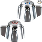 2 Pack Commercial Faucet Handle Replacement Kit Outdoor Faucet Handles 0.43 Round Stem Hole Faucet Handle Sillcock Valve Stems for Industrial, Restaurant, Kitchen Faucet