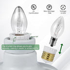 Candelabra Socket Adapters, Standard Light Socket to Candelabra Bulb Socket Adapter, Medium Screw E26 Base to Small E12 Screw Socket Converter, UL (4)