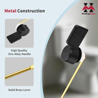 Houtingmaan Toilet Handle Replacement Kit,Toilet Handle Lever for Most Front Mount Toilets, Universal Brass Toliet Flush Handle Lever with Stainless Steel Flapper Chain,Black