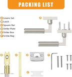 Amerdeco 3 Pack Privacy Door Handles, Brushed Satin Nickel Interior, Knurled Lever, Heavy Duty for Bedroom and Bathroom, Reversible Keyless for Right & Left Side AM0021