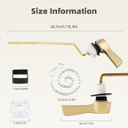 iFealClear Polished Gold Universal Side Mount Toilet Tank Flush Lever Replacement, Toilet Handle Replacement Kit with Stainless Steel Flapper Chain, Solid Brass Angle Mount Toilrt Trip Lever