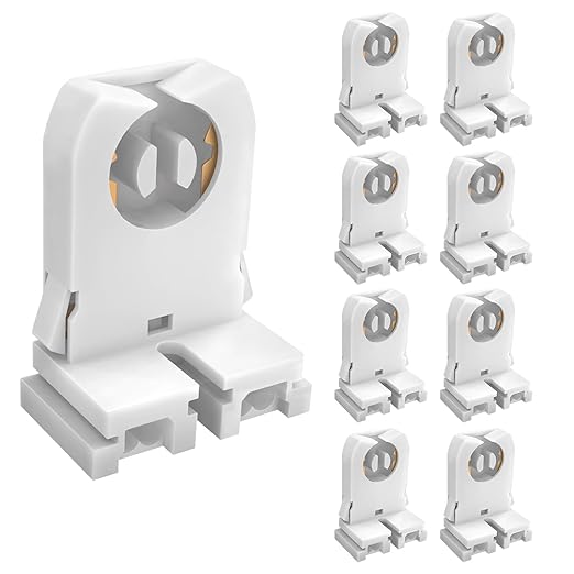 JESLED Non Shunted LED Tombstones - (Pack of 8) T8 Lamp Holder, UL Turn Type Tombstone Lampholder for T10 T12 LED Fluorescent Tube Replacement, Medium Bi-pin G13 Socket for Programmed Start Ballasts