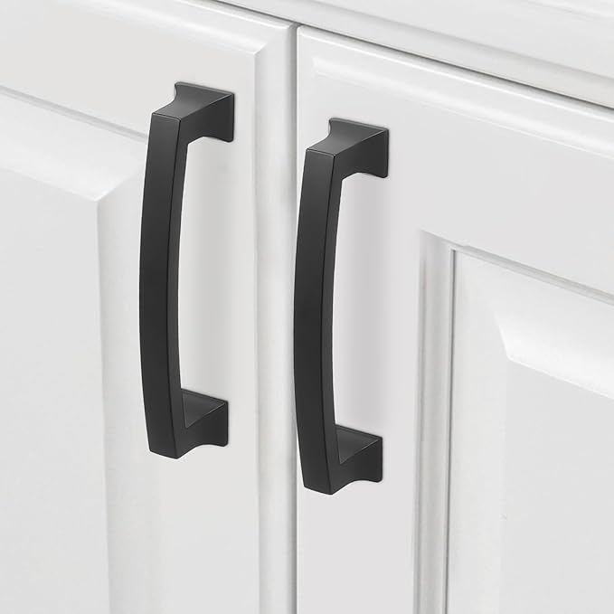 COTYKILEY 10 Pack 4 Inch(102mm) Matte Black Cabinet Handles Black Kitchen Cabinet Pulls Cabinet Door Handles Kitchen Cabinet Hardware Cupboard Drawer Pulls Dresser Handles