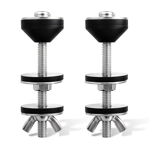 2 PCS Universal Toilet Tank to Bowl Bolts Seat Screws Replacement Kit, Heavy Duty Toilet Tank Bolts Kit, Stainless Steel Seat Screws and Waterproof Rubber Washers with Extra Long Nut for Fastening
