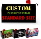 Personalized Custom Mailbox Covers Magnetic Standard Size Add Photo Picture Family Name House Address Text Customized Mailbox Post Cover Dog Mailbox Wraps Decor Waterproof for Yard 21x18 Inch