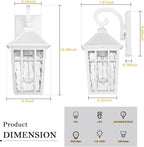 Darkaway Outdoor Wall Lights for House, Exterior Lighting Fixtures Wall Mount Outside Porch Lights Waterproof White Outdoor Sconce Lights with Water Ripple Glass for Patio Garage Front Door