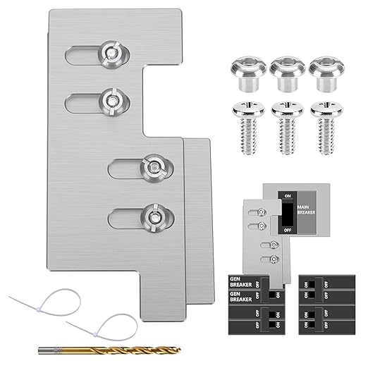 Generator Interlock Kit Compatible with Eaton Cutler Hammer Vertical Throw CH Series 150 or 200 Amp Panels, 2 1/4" Spacing Between Main and Generator Breaker, Interlock Breaker Kit.