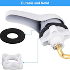 iFealClear 2 Pack Toilet Handle Kit, Universal Front Mount Tank Flush Lever, Solid Brass Trip Lever Fits Most Toilets, White