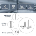 QISHENG 80 PCS White Head #8 Stainless Steel Phillips Flat Head Wood Screws Assortment Set,Stainless Steel 18-8 A2(304) Screw,Home Screw Kit