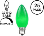 Novelty Lights 500 Case C7 Outdoor Ceramic Christmas Replacement Bulbs, Green, C7/E12 Candelabra Base, 5 Watt