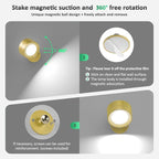 Lightbiz LED Wall Lights 2 Pcs with Remote, Wall Sconces Lamp Rechargeable Battery Operated, 3 Color Temperatures & Dimmable Magnetic 360° Rotation Cordless for Bedroom Bedside